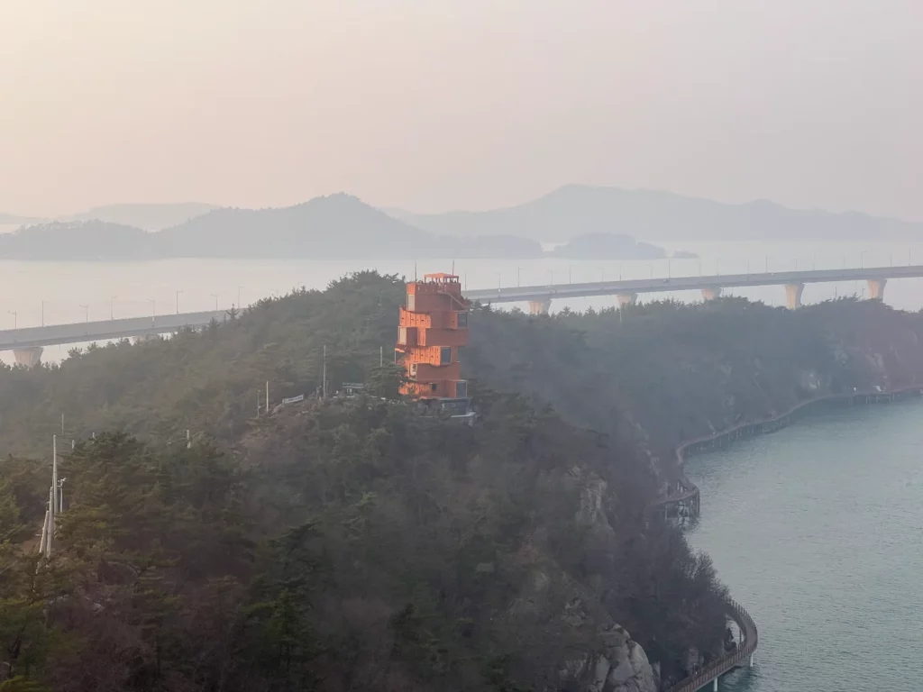 목포 케이블카에서 바라본 고하도 전망대