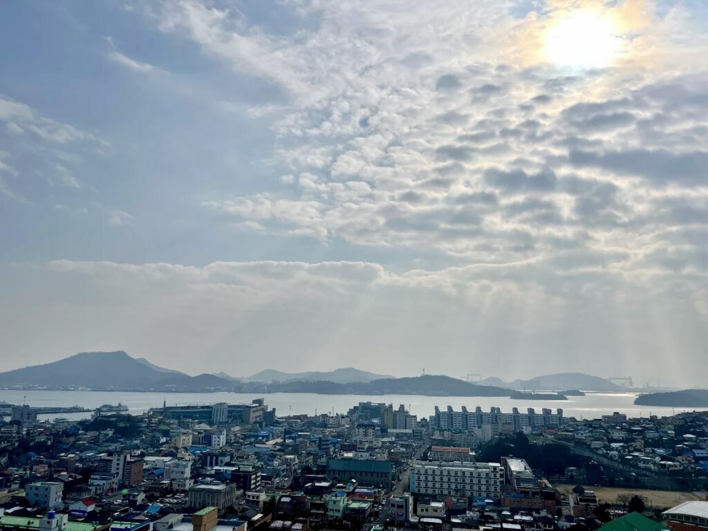 유달산에서 내려다본 목포 앞바다와 시내