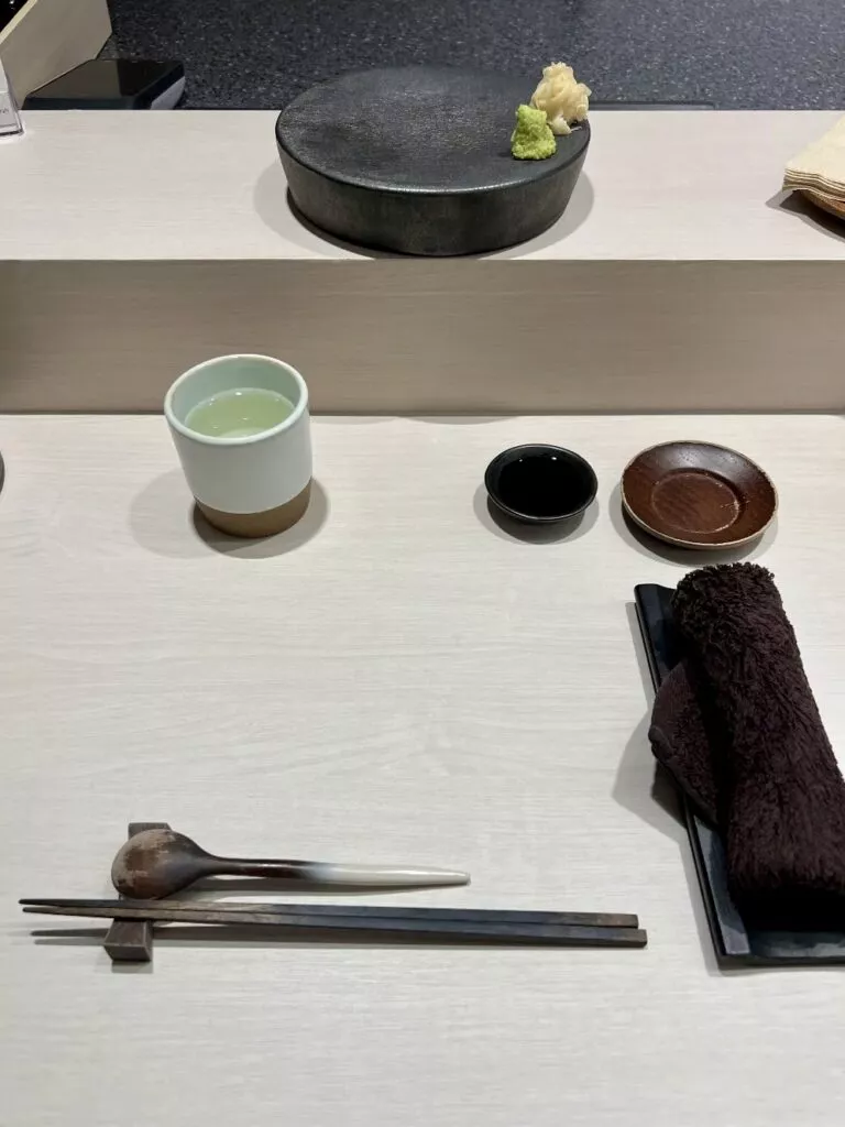 스시히로이, 중랑구의 수준급 스시 오마카세 2 테이블 세팅