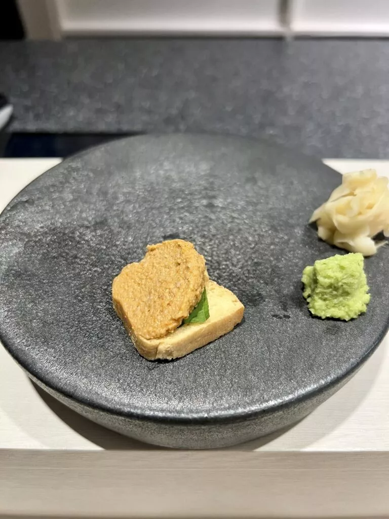 스시히로이, 중랑구의 수준급 스시 오마카세 5 아귀간 토스트